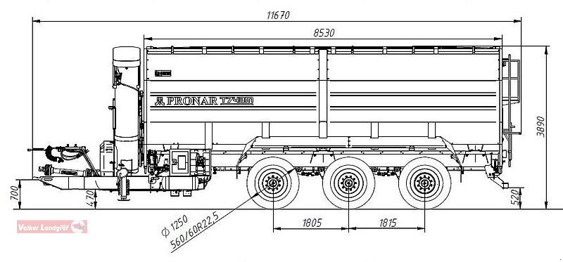 Überladewagen del tipo Sonstige Pronar T 743 M Überladewagen 43 m³ Wiegesystem 34 to Zwangslenkung, Neumaschine In Ostheim/Rhön (Immagine 29)