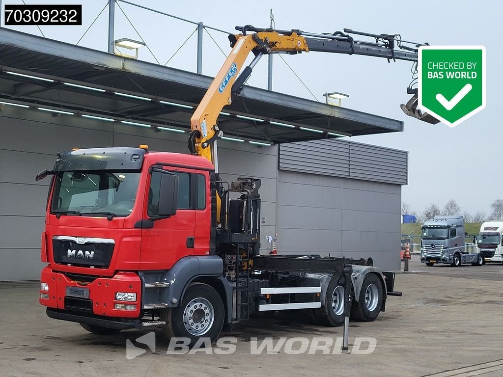 Abrollcontainer tipa MAN TGS 26.400 TGS 6X4 Effer 155 Crane + Hooklift Full Steel Euro 5, Gebrauchtmaschine u Veghel (Slika 1)