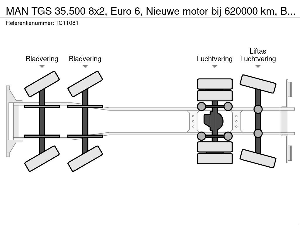 Abrollcontainer des Typs MAN TGS 35.500 8x2, Euro 6, Nieuwe motor bij 620000 km, Blower compr, Gebrauchtmaschine in Apeldoorn (Bild 7)