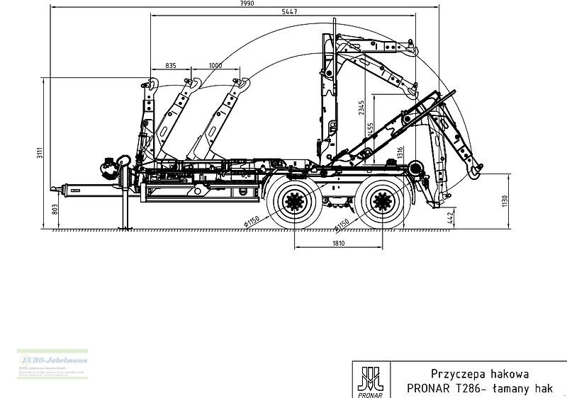 Abrollcontainer van het type PRONAR Hakenlift / Abrollkipper /  Containeranhänger / Containerfahrzeug / Abrollsystem / Abrollfahrzeug / Hakengerät Modell T 286, 23 to., Neumaschine in Itterbeck (Foto 18)