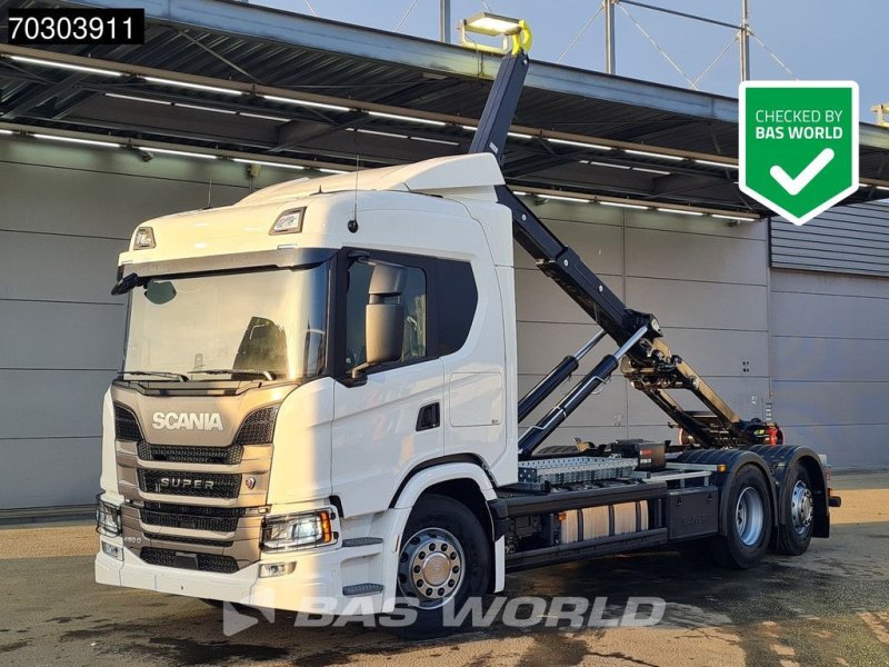 Abrollcontainer typu Scania G460 6X2 NEW! 20tons HIAB Containersystem Lift+Steering Axle Aut, Neumaschine v Veghel