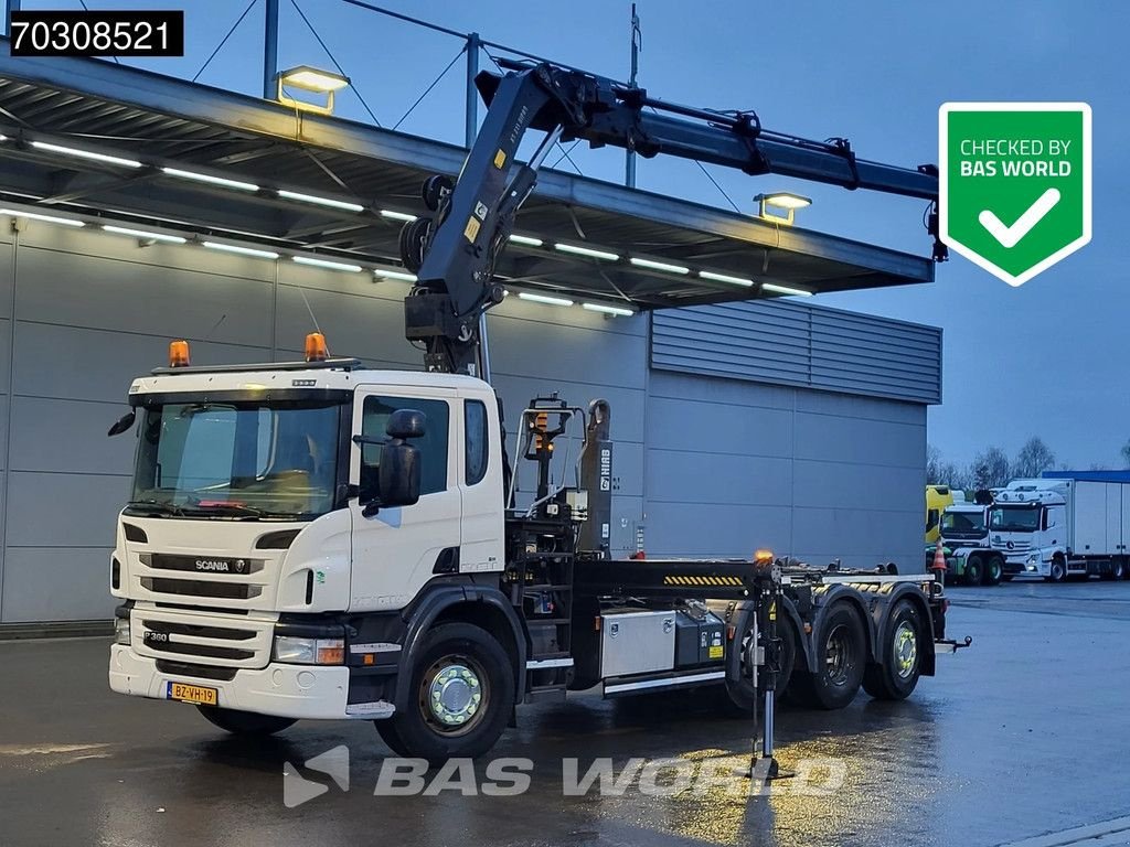 Abrollcontainer du type Scania P360 8X2 HIAB 211 E-3 HIPRO Crane + XR21S61 hooklift Lift+Steeri, Gebrauchtmaschine en Veghel (Photo 1)