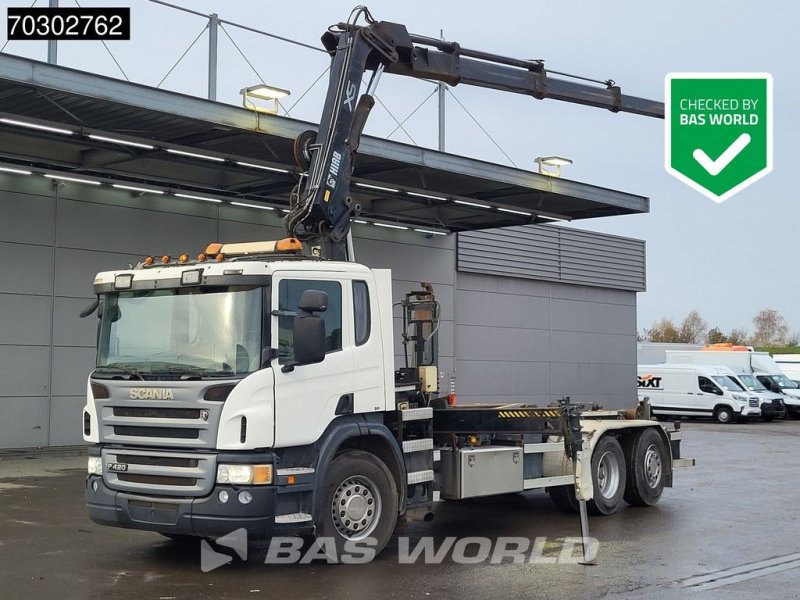 Abrollcontainer del tipo Scania P420 6X2 Hiab 166 ES-3 Hipro Crane Remote VDL 25tons hooklift Eu, Gebrauchtmaschine In Veghel