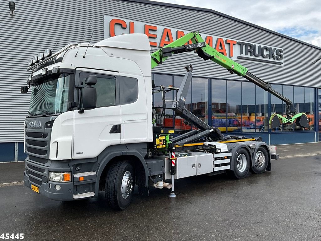 Abrollcontainer des Typs Scania R 440 Euro 6 Retarder Fassi 16 Tonmeter Z-kraan (bouwjaar 2018), Gebrauchtmaschine in ANDELST (Bild 1)