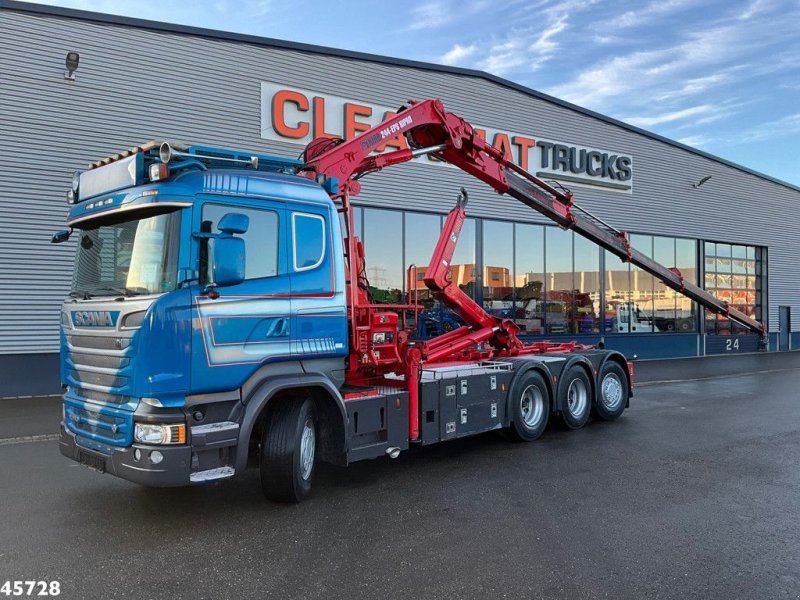 Abrollcontainer typu Scania R 580 8x4 Euro 6 Retarder Hiab 24 Tonmeter laadkraan, Gebrauchtmaschine v ANDELST (Obrázek 1)