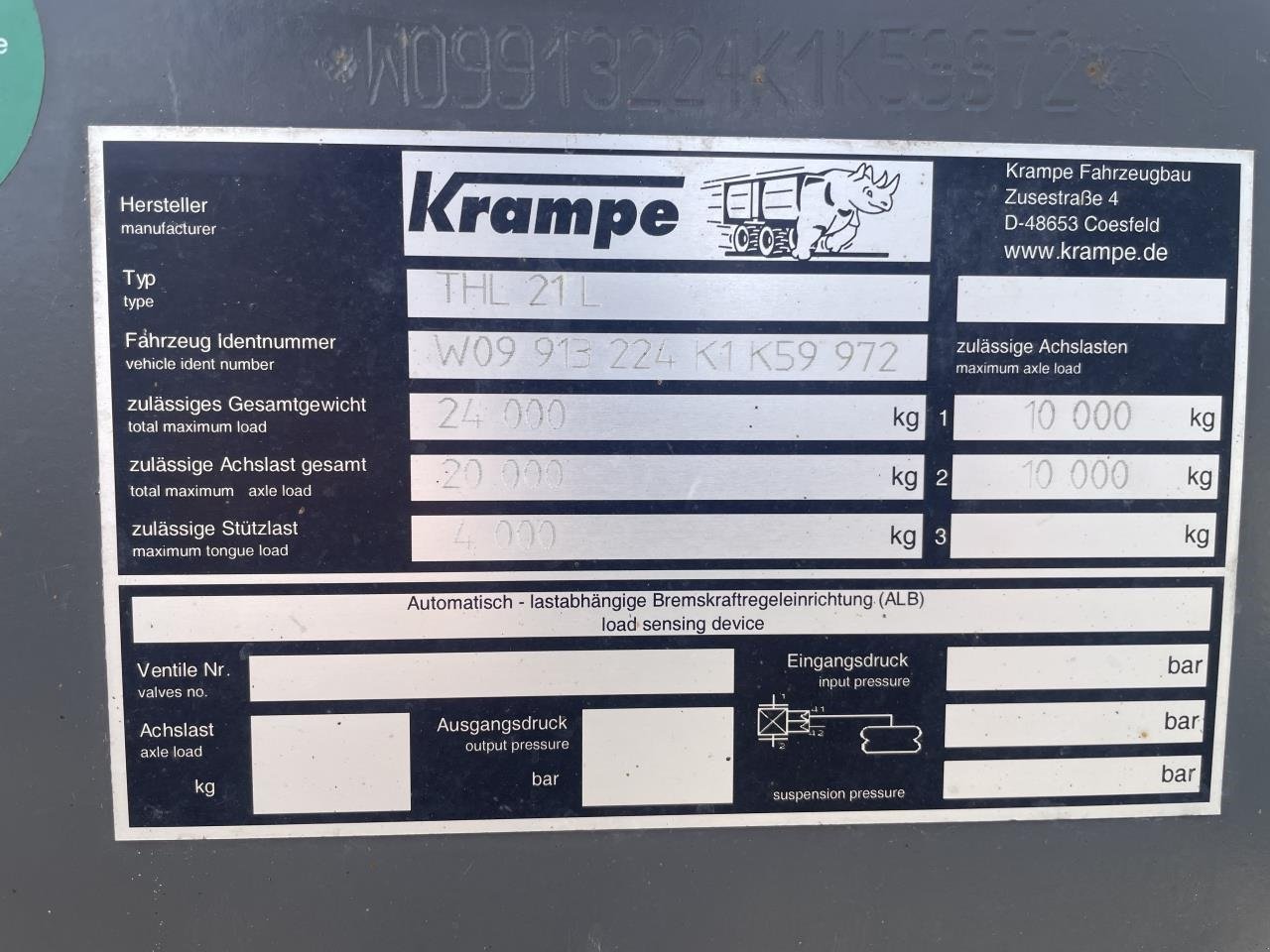 Abschiebewagen a típus Krampe THL 21L, Gebrauchtmaschine ekkor: Grindsted (Kép 8)
