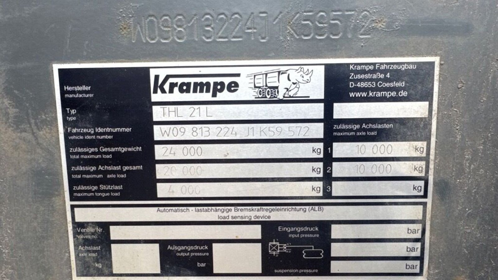 Abschiebewagen типа Krampe THL21L, Gebrauchtmaschine в Rødovre (Фотография 5)