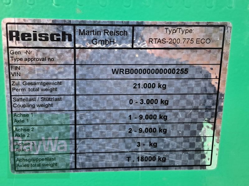 Abschiebewagen tip Reisch RTAS-200.775 ECO, Gebrauchtmaschine in Hof (Poză 13)
