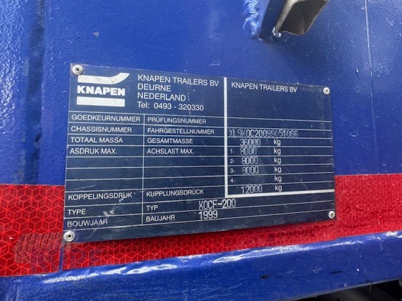 Abschiebewagen des Typs Sonstige Knapen Auflieger Schubboden 86 m³ (Wassermaß), Gebrauchtmaschine in Schutterzell (Bild 2)