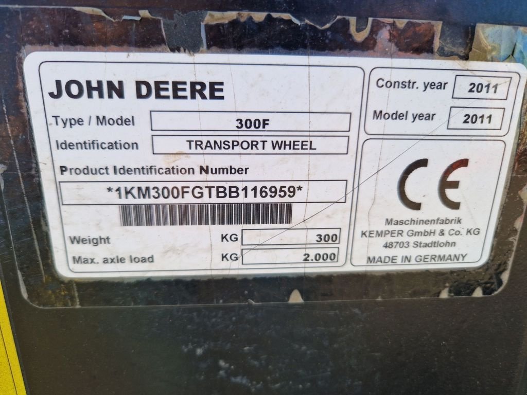 Anbauhäcksler & Anhängehäcksler des Typs John Deere 300F transport wiel, Gebrauchtmaschine in BOEKEL (Bild 5)