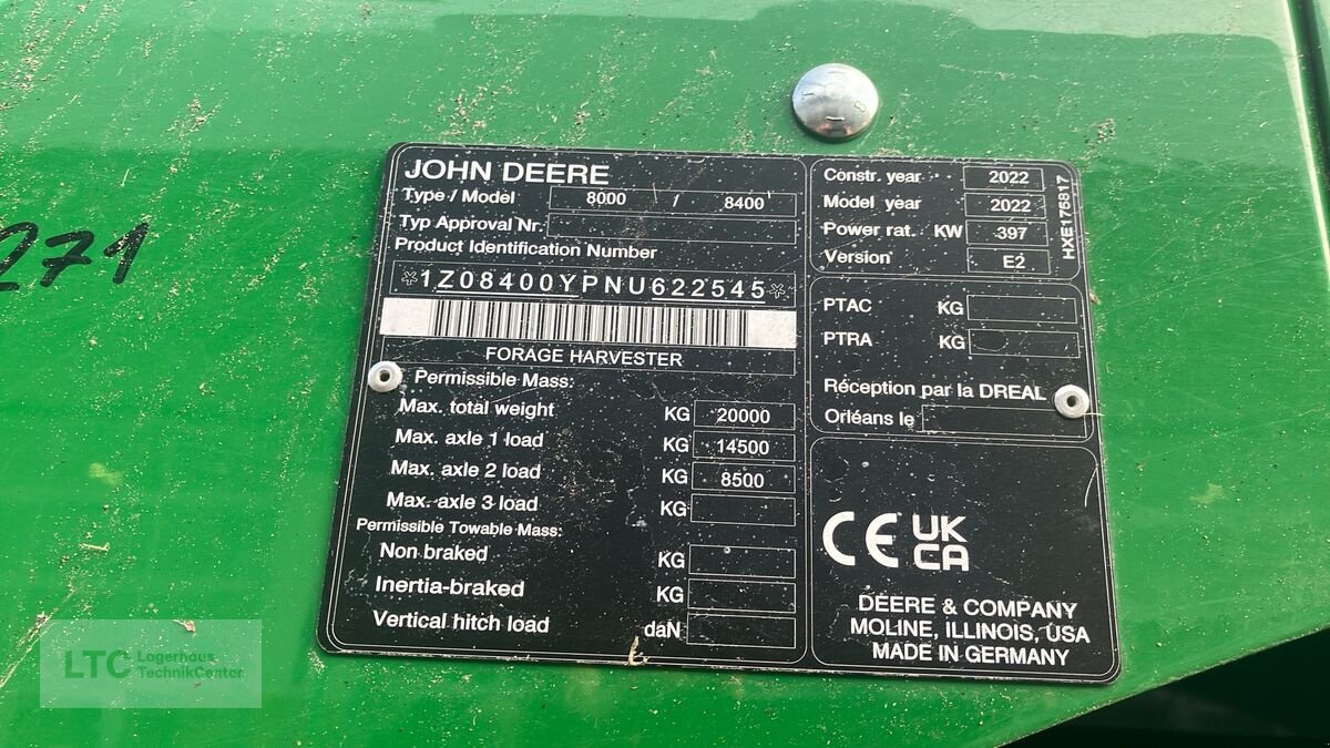 Anbauhäcksler & Anhängehäcksler des Typs John Deere 8400i, Vorführmaschine in Korneuburg (Bild 15)