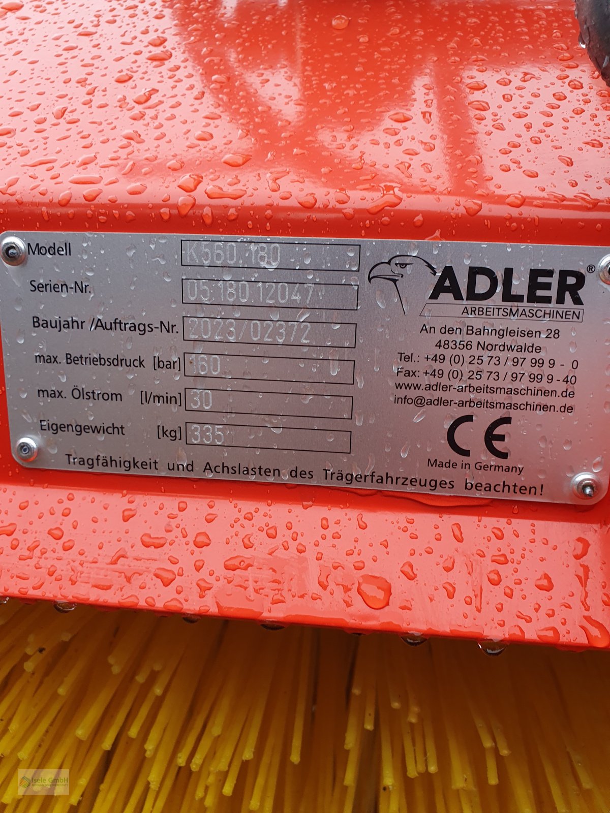 Anbaukehrmaschine des Typs Adler K 560, Neumaschine in Weilheim-Heubach (Bild 5)