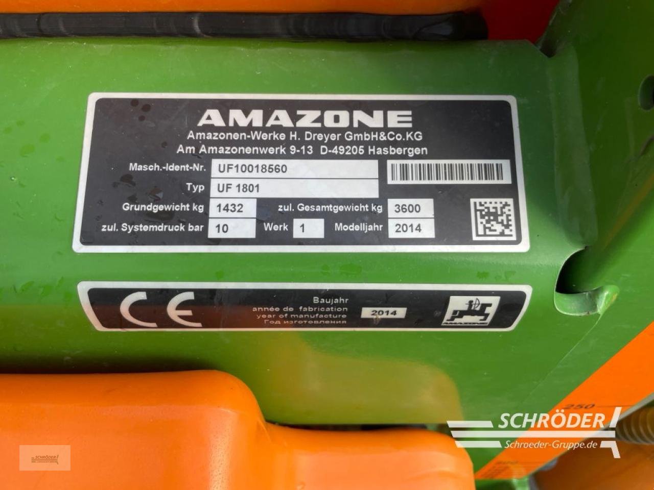 Anbauspritze of the type Amazone UF 1801 / FT 1001, Gebrauchtmaschine in Wildeshausen (Picture 15)