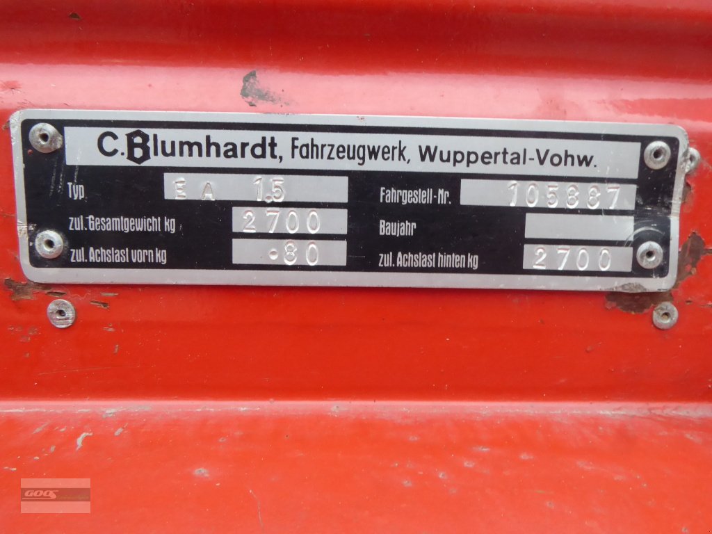 Anhänger of the type Blumhardt 1-Achs-Anhänger im sehr gutem Zustand. Mit Plane, Gebrauchtmaschine in Langenzenn (Picture 5)