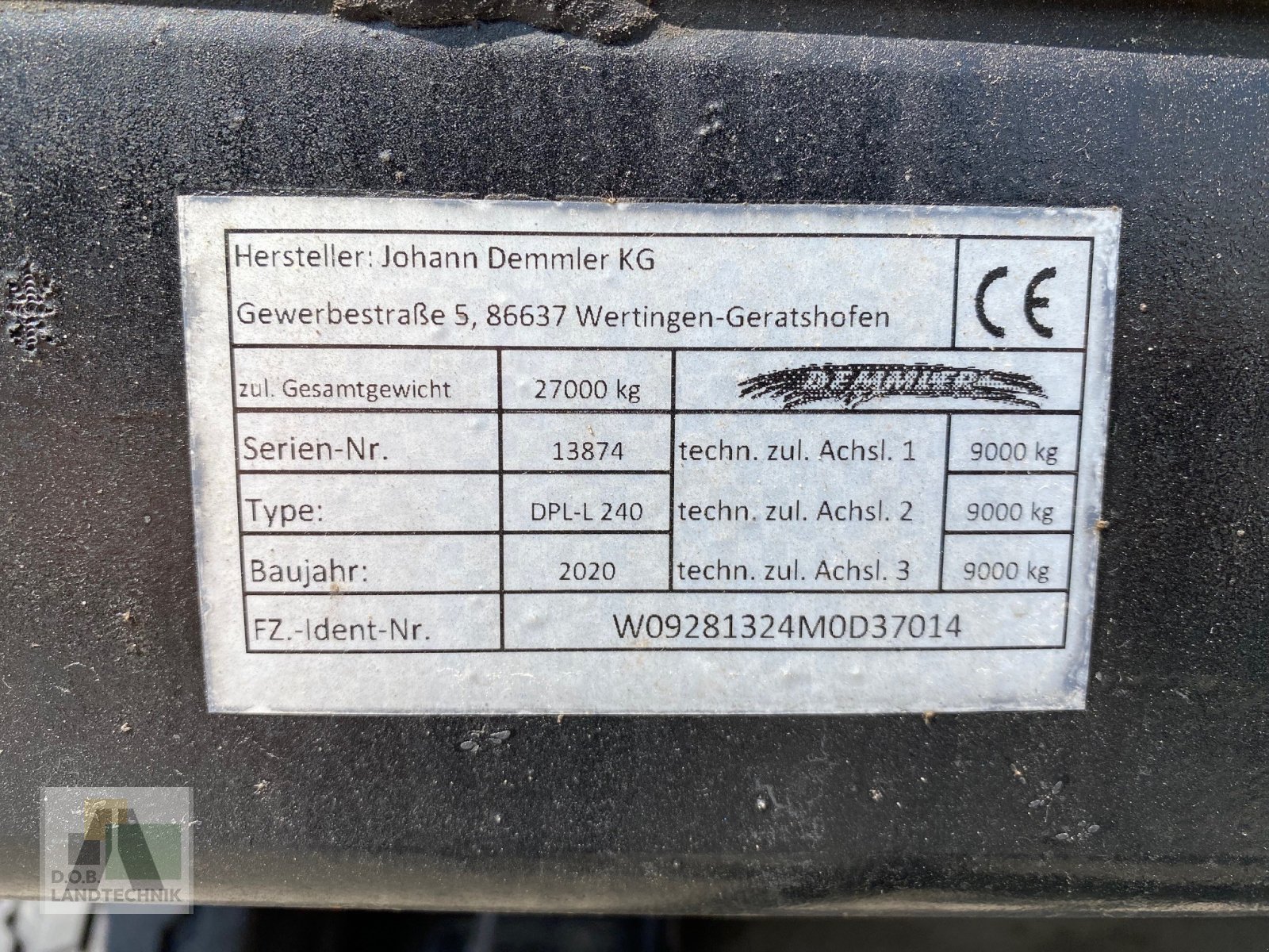 Anhänger des Typs Demmler DPL - L240, Gebrauchtmaschine in Langweid am Lech (Bild 11)