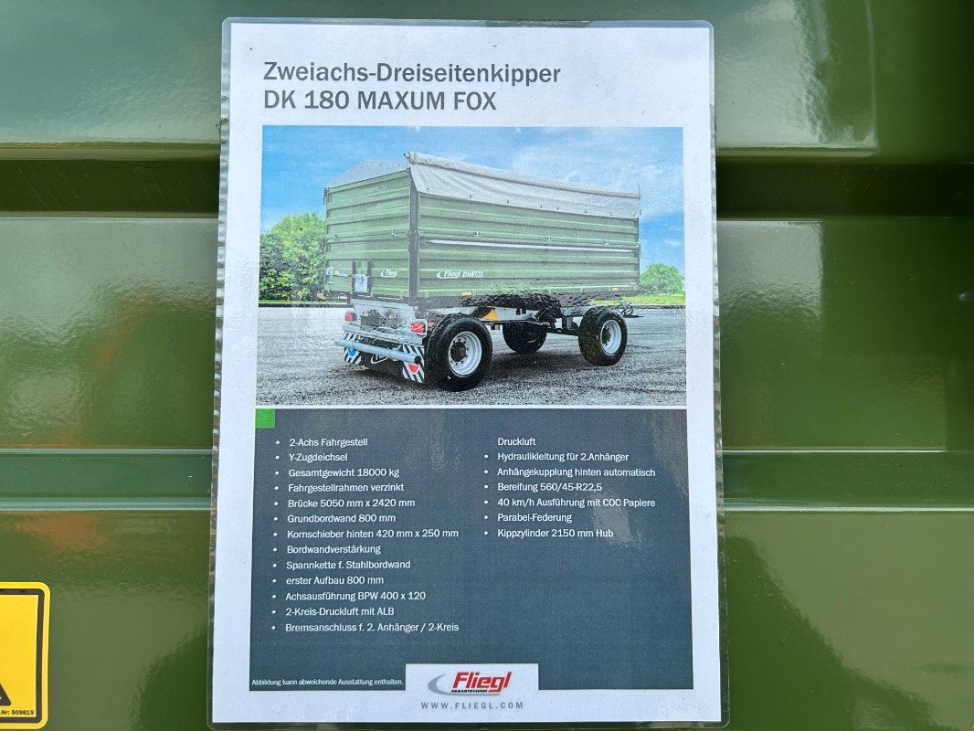Anhänger of the type Fliegl DK 180 Maxum Fox limited, Neumaschine in Sittensen (Picture 10)