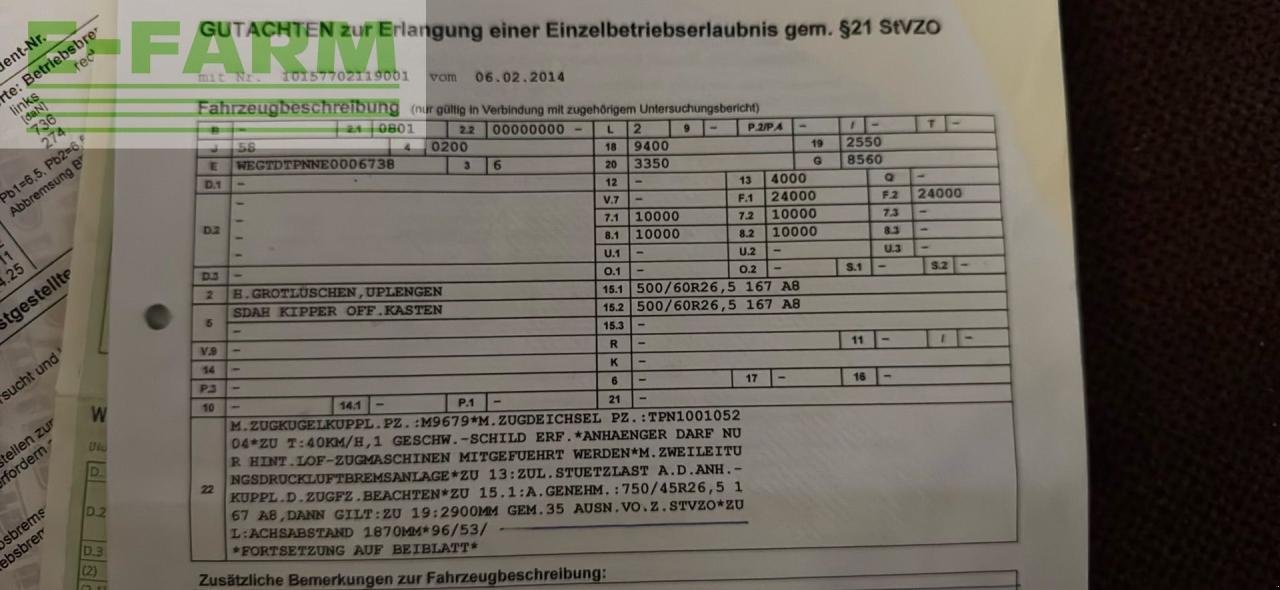 Anhänger of the type Güde Grotlüschen, Gebrauchtmaschine in Hamburg (Picture 10)