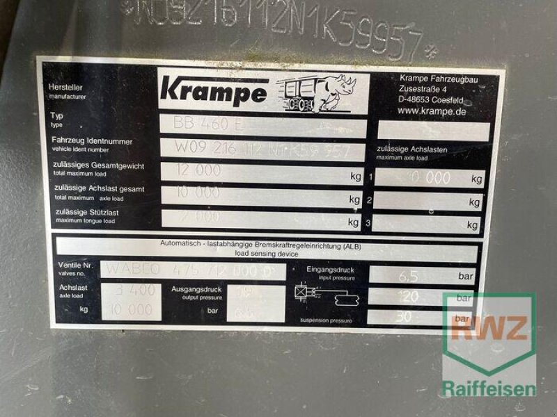 Anhänger typu Krampe BB 460 Muldenkipper, Gebrauchtmaschine v Kruft (Obrázek 11)