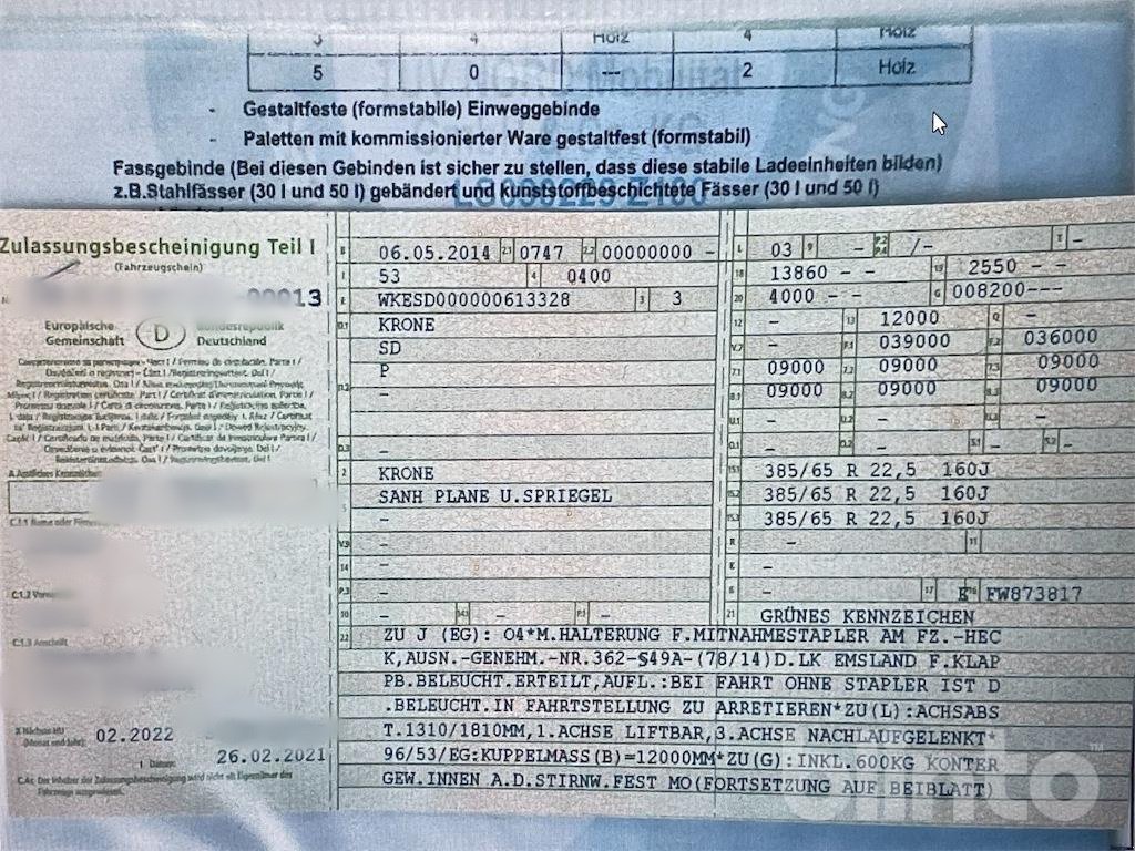 Anhänger типа Krone SD, Gebrauchtmaschine в Düsseldorf (Фотография 6)