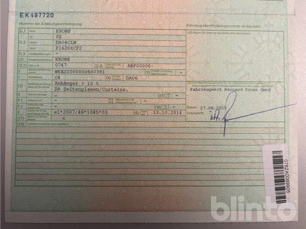 Anhänger Türe ait Krone SZ, Gebrauchtmaschine içinde Düsseldorf (resim 6)