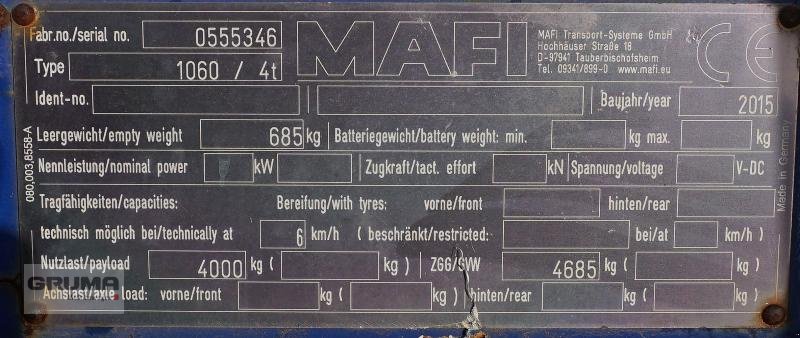 Anhänger Türe ait MAFI 1060 / 4t, Gebrauchtmaschine içinde Friedberg-Derching (resim 4)