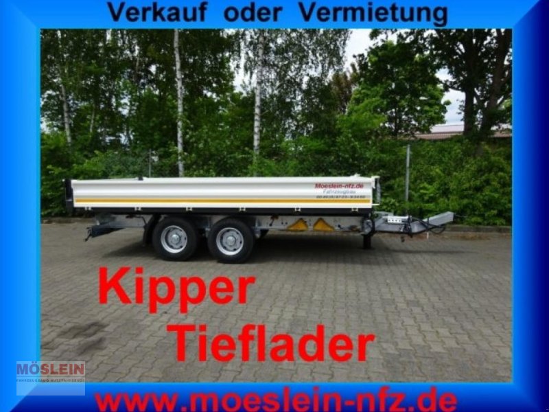Anhänger del tipo Möslein TTD 11 Weiß neuer Tandem 3- Seitenkipper Tieflade, Gebrauchtmaschine en Schwebheim (Imagen 1)
