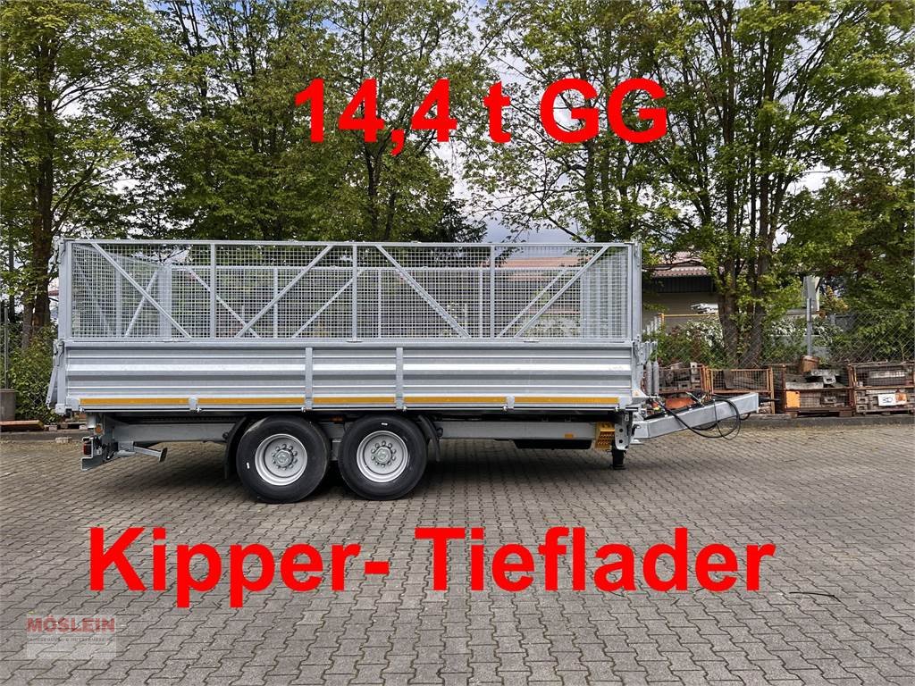 Anhänger des Typs Möslein TTD 14 5,70 m 14 t Tandem- Kipper Tieflader 5,70, Gebrauchtmaschine in Schwebheim (Bild 1)