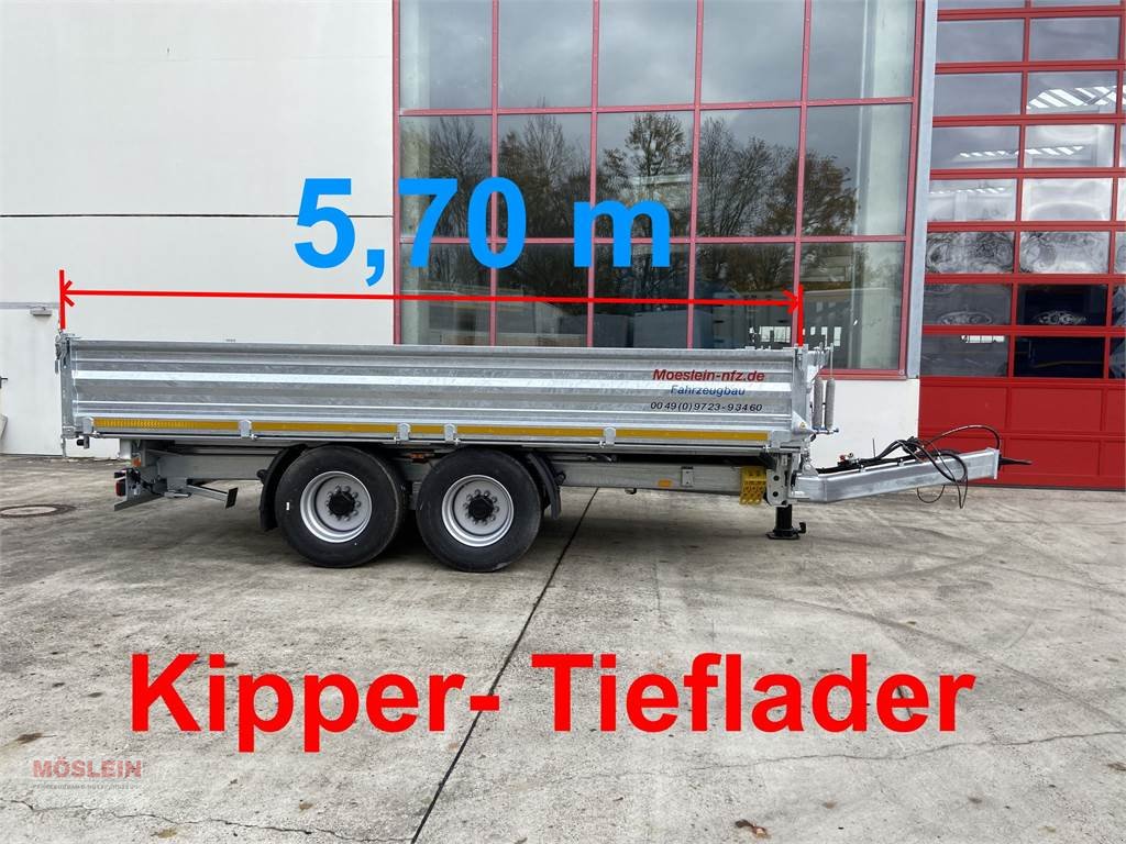 Anhänger des Typs Möslein TTD 14 5,70 m 14 t Tandem- Kipper Tieflader 5,70, Gebrauchtmaschine in Schwebheim (Bild 1)