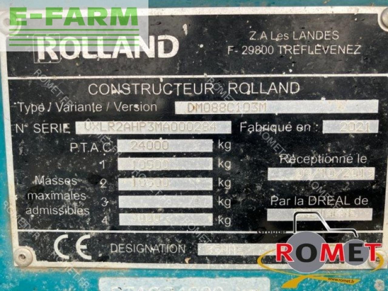 Anhänger a típus Rolland rollspeed6835, Gebrauchtmaschine ekkor: GENNES-SUR-GLAIZE (Kép 7)