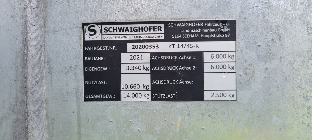 Anhänger типа Schwaighofer KT 15/45, Gebrauchtmaschine в Burgkirchen (Фотография 9)