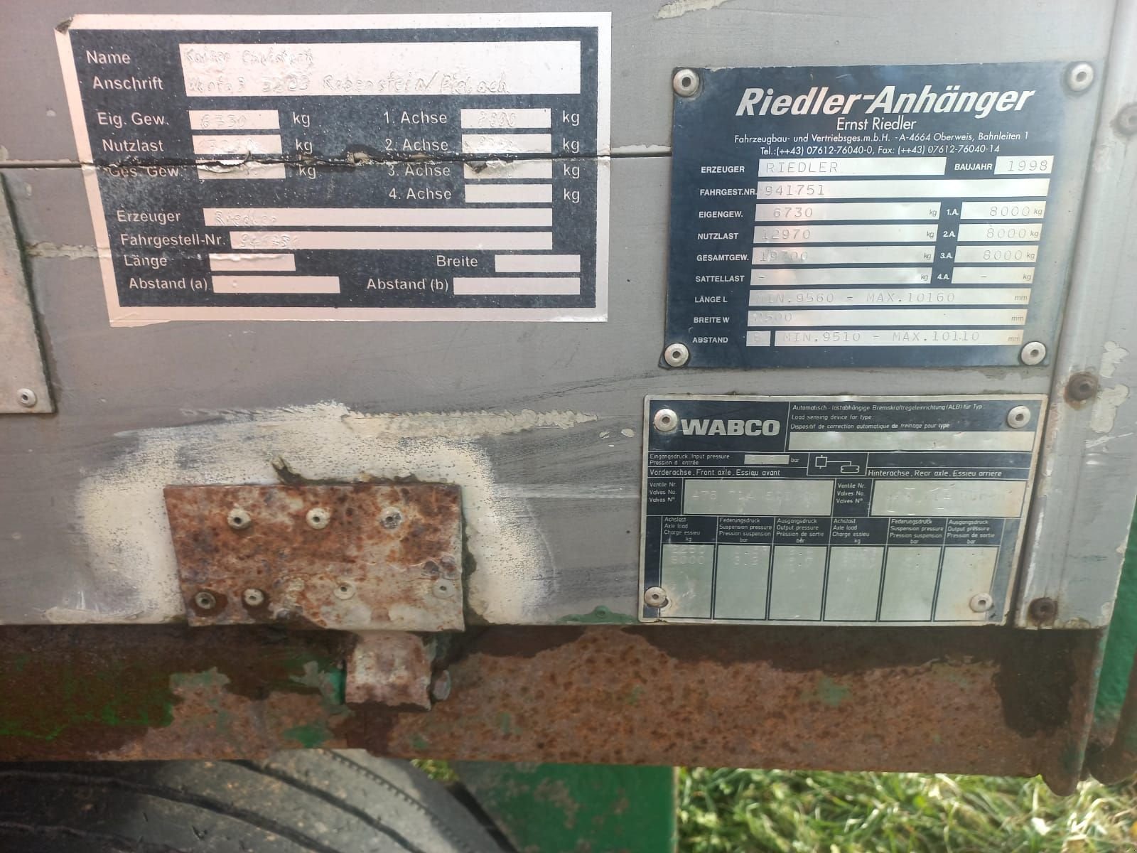 Anhänger van het type Sonstige Riedler 3 -achs, Gebrauchtmaschine in Göpfritz (Foto 2)