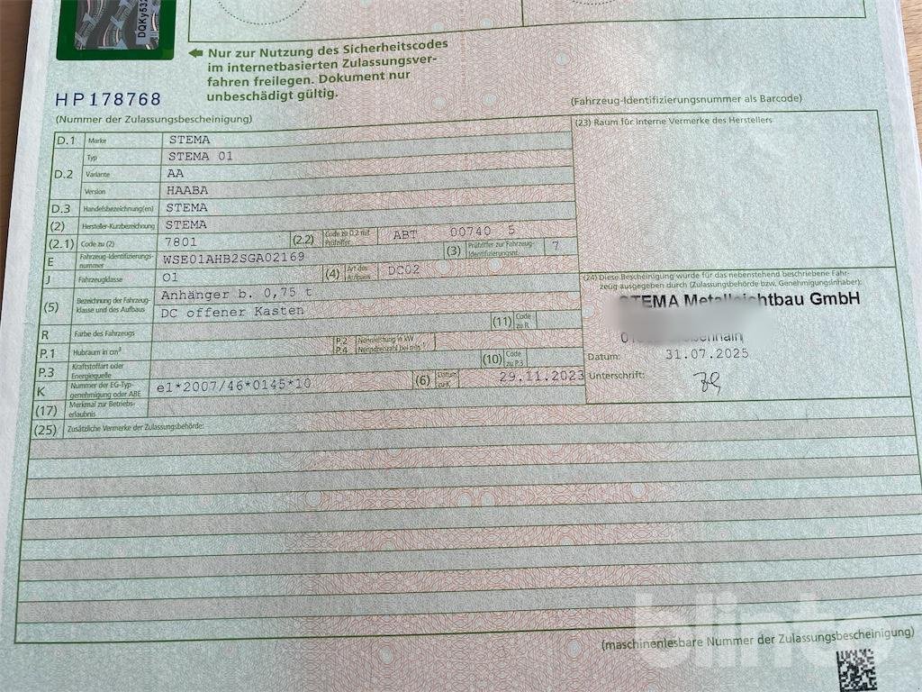 Anhänger of the type Stema Basic 550, Gebrauchtmaschine in Düsseldorf (Picture 5)