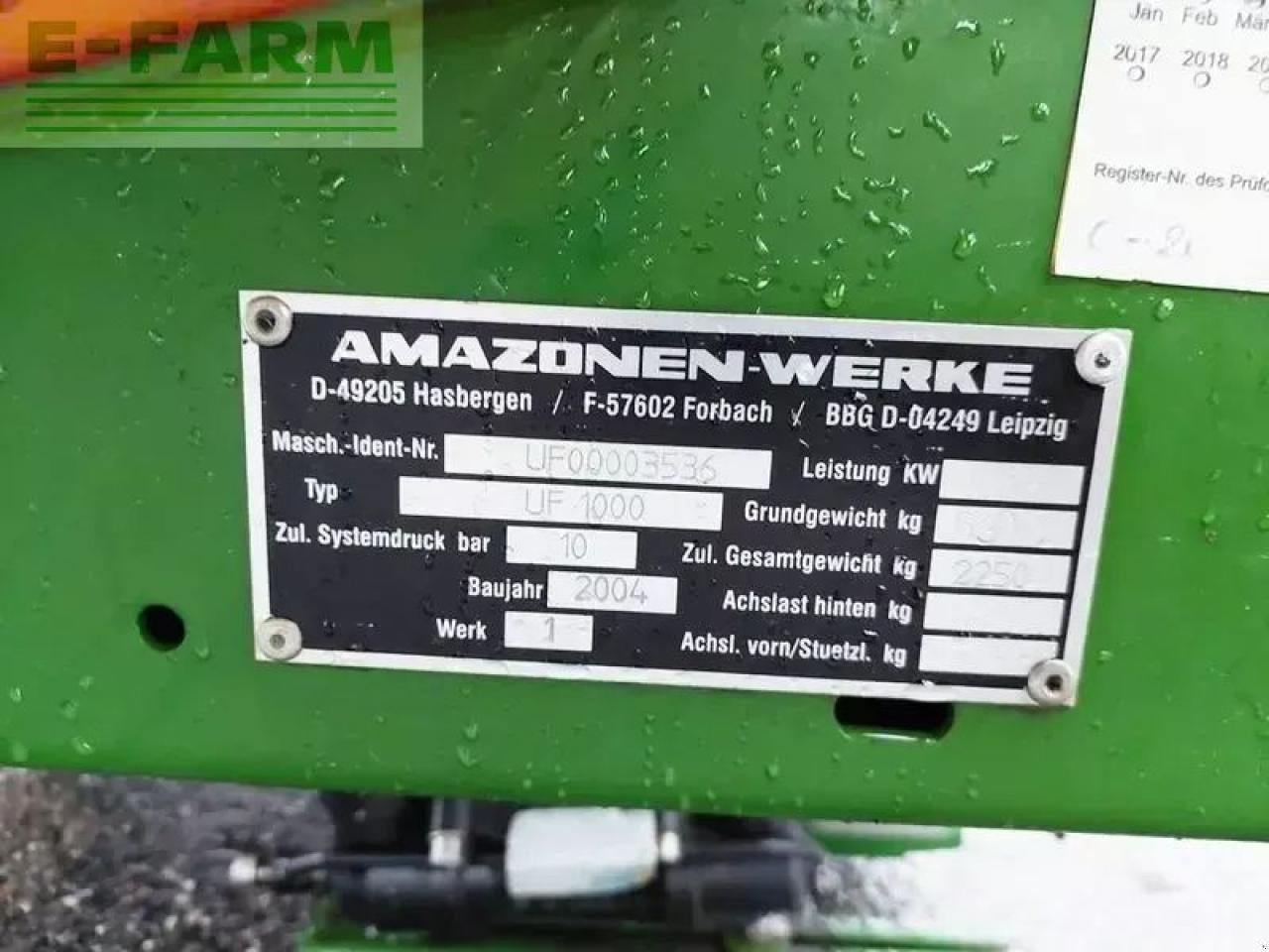 Anhängespritze typu Amazone uf 1000 feldspritze, Gebrauchtmaschine v SANKT MARIENKIRCHEN BEI SCHÄRDING (Obrázek 10)