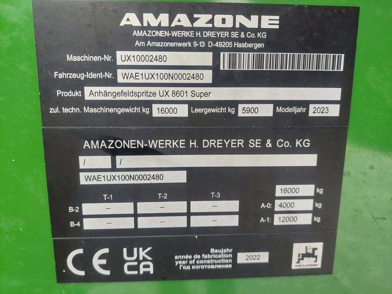 Anhängespritze of the type Amazone UX 8601 -30m- 25cm dyseafstand, Gebrauchtmaschine in Hammel (Picture 16)