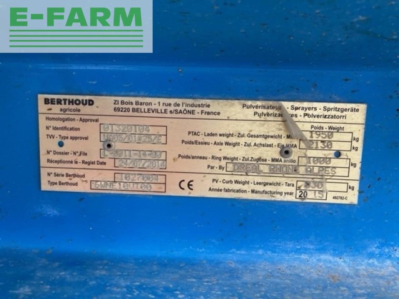 Anhängespritze typu Berthoud win air, Gebrauchtmaschine v ST ANDIOL (Obrázek 8)
