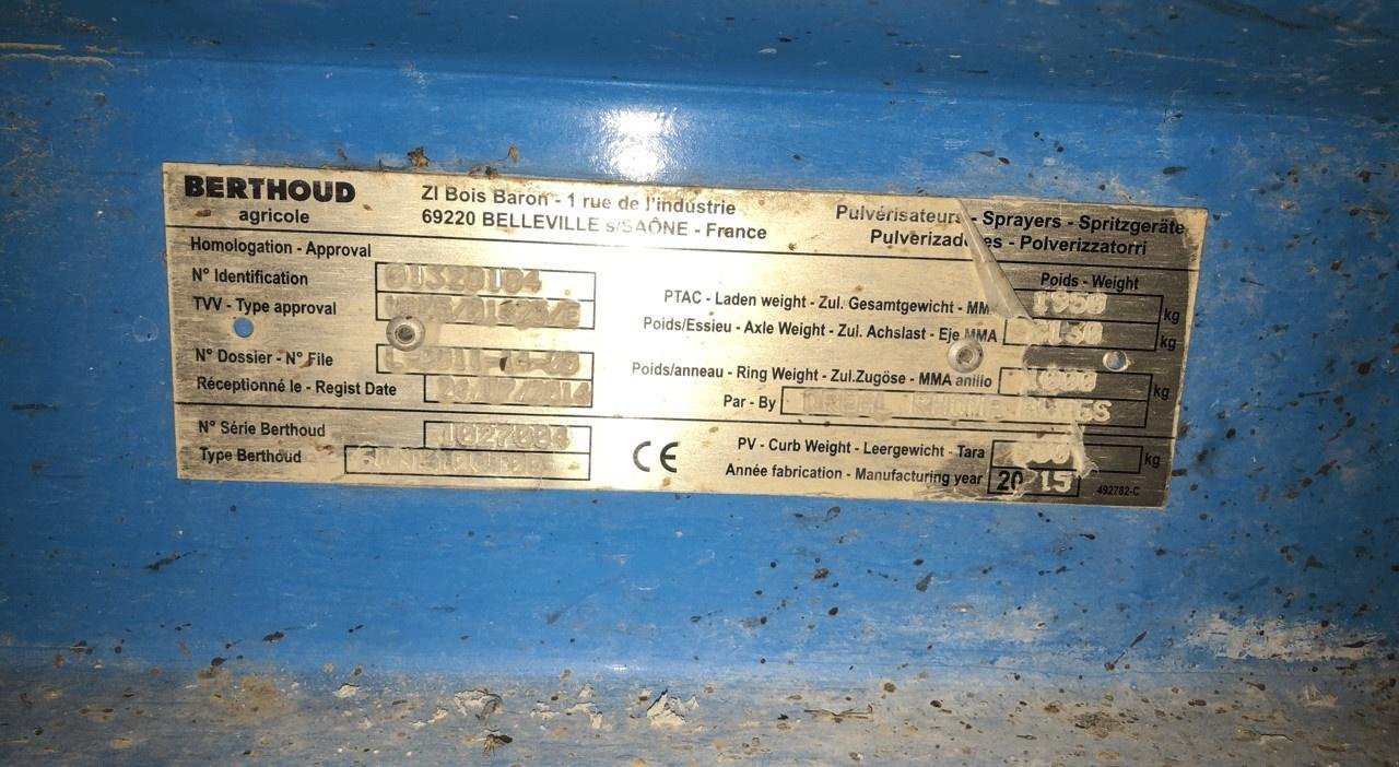 Anhängespritze typu Berthoud win air, Gebrauchtmaschine v ST ANDIOL (Obrázek 11)