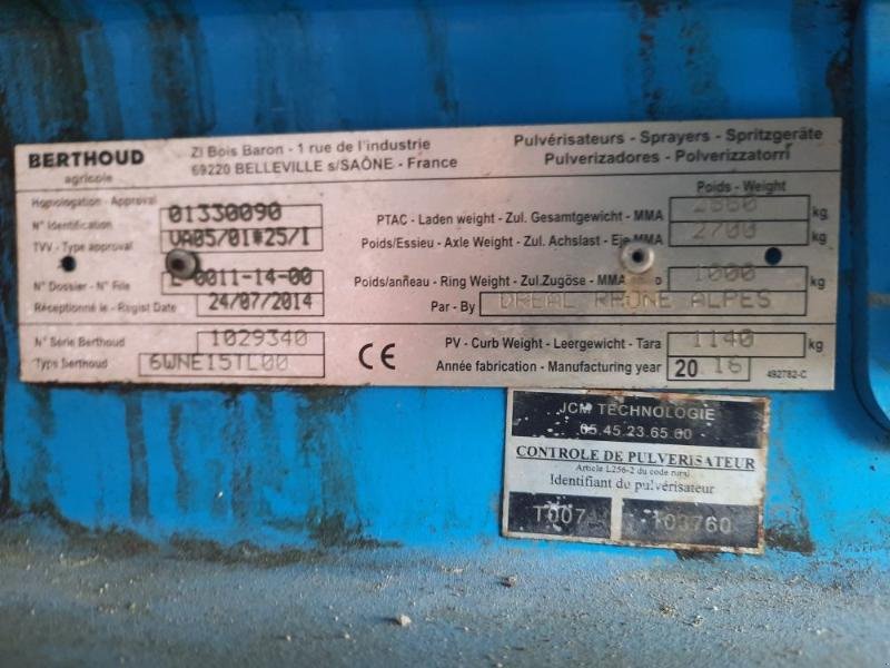 Anhängespritze typu Berthoud WIN'AIR1500, Gebrauchtmaschine v GEMOZAC (Obrázek 11)