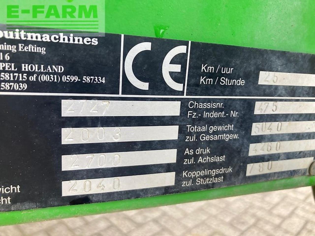 Anhängespritze типа CHD 2727 veldspuit, Gebrauchtmaschine в gg VEGHEL (Фотография 21)
