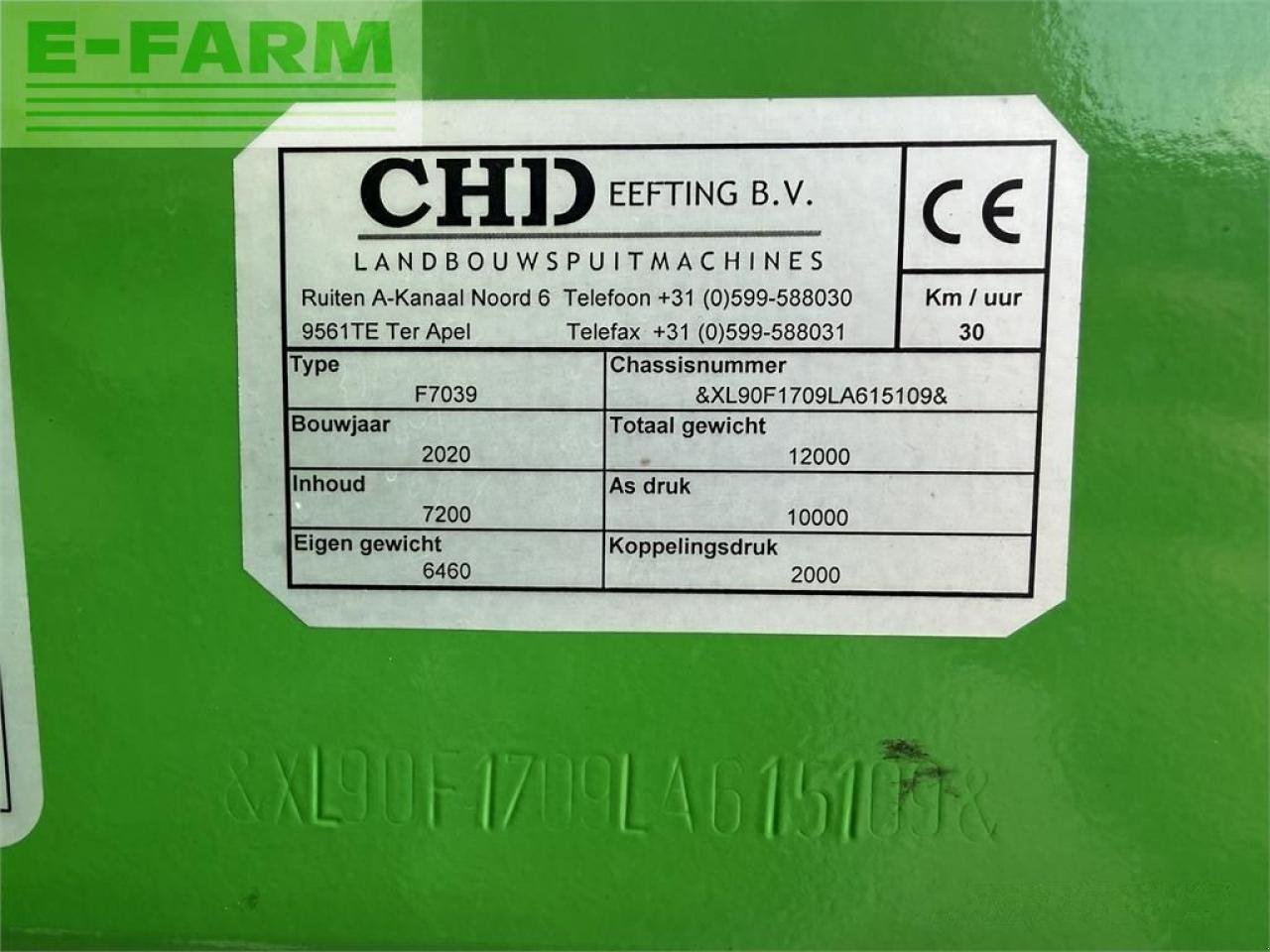 Anhängespritze от тип CHD f7039 39m 7000l veldspuit, Gebrauchtmaschine в gg VEGHEL (Снимка 8)