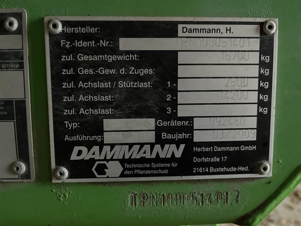 Anhängespritze Türe ait Dammann Profi 8036, Gebrauchtmaschine içinde Sakskøbing (resim 12)