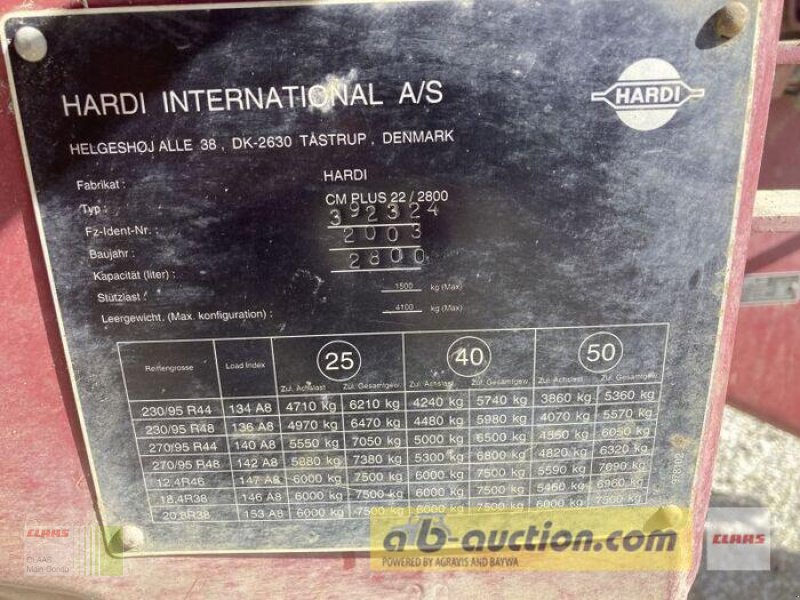 Anhängespritze du type Hardi COMMANDER 2800 L, Gebrauchtmaschine en Wassertrüdingen (Photo 9)