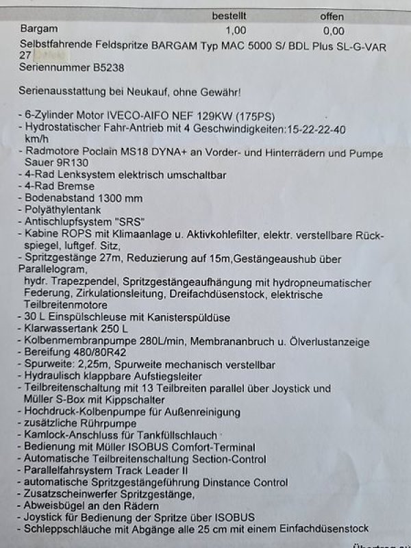 Anhängespritze typu Horsch BARGAM MAC 5000S/BDL PlusSL-G-VA27, Gebrauchtmaschine v Fürstenstein (Obrázek 22)