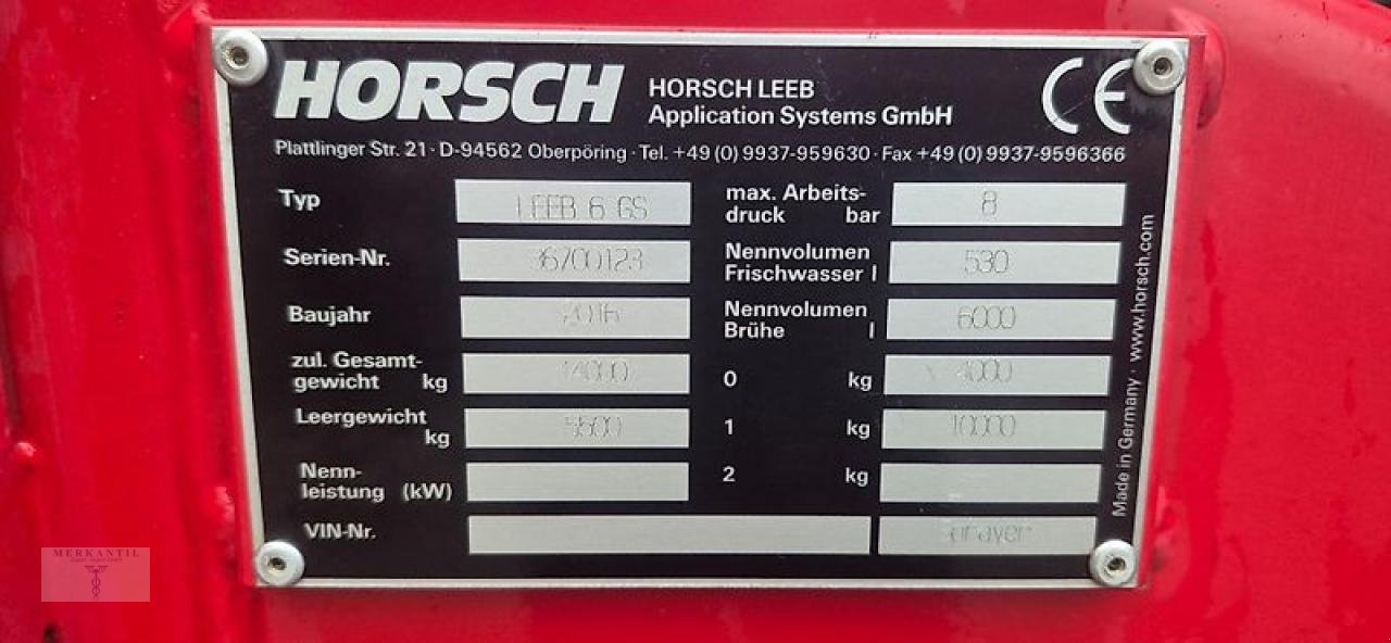 Anhängespritze of the type Horsch Leeb 6 GS, Gebrauchtmaschine in Pragsdorf (Picture 8)