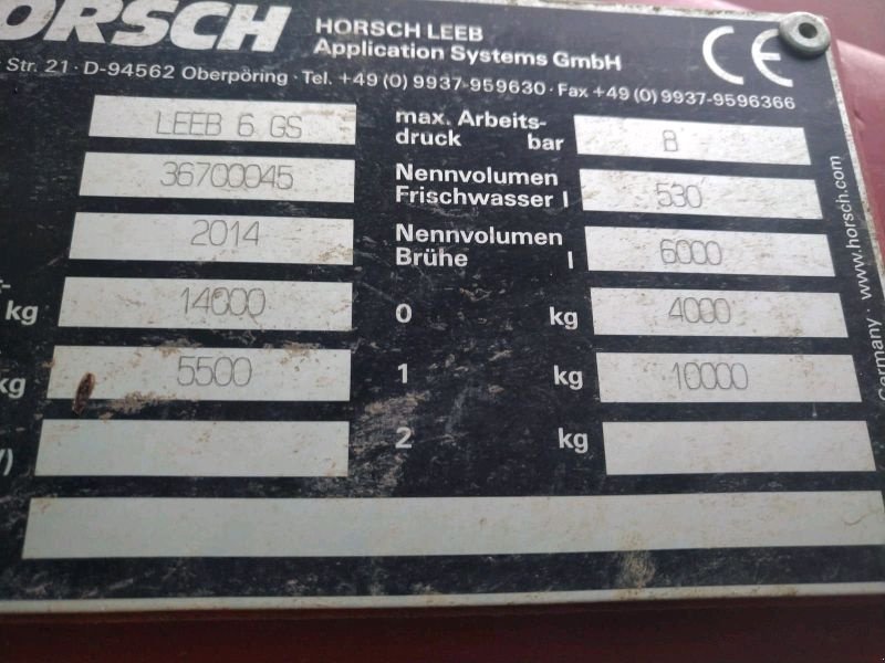 Anhängespritze van het type Horsch Leeb 6GS, Gebrauchtmaschine in Liebenwalde (Foto 8)