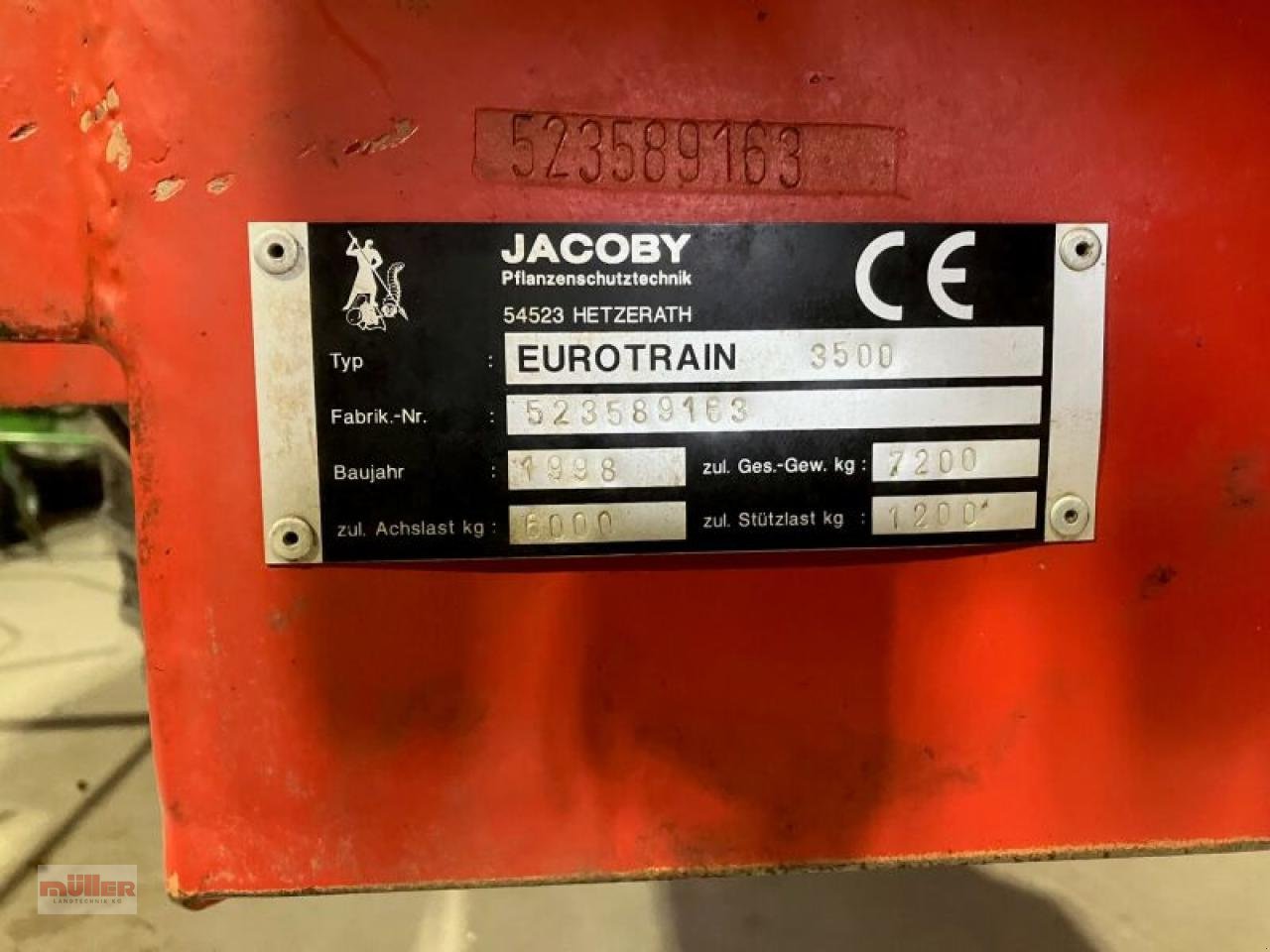 Anhängespritze of the type Jacoby Euro Train 3500 TC, Gebrauchtmaschine in Holzhausen (Picture 8)