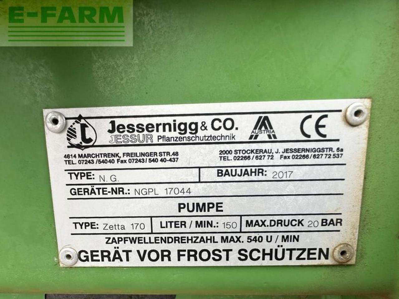 Anhängespritze от тип Jessernigg ng feldspritze, Gebrauchtmaschine в SANKT MARIENKIRCHEN BEI SCHÄRDING (Снимка 10)