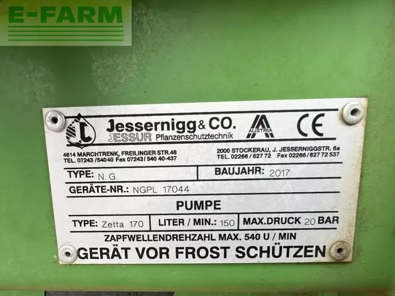 Anhängespritze Türe ait Jessernigg ng feldspritze, Gebrauchtmaschine içinde SANKT MARIENKIRCHEN BEI SCHÄRDING (resim 10)