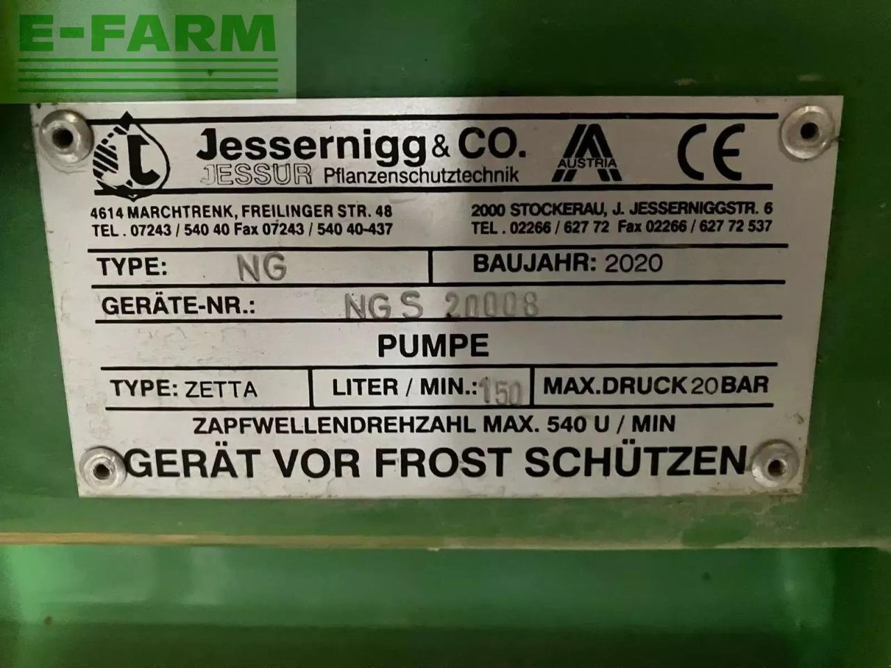 Anhängespritze типа Jessernigg s ng pl 1200 feldspritze mit fronttank gps, Gebrauchtmaschine в SANKT MARIENKIRCHEN BEI SCHÄRDING (Фотография 7)