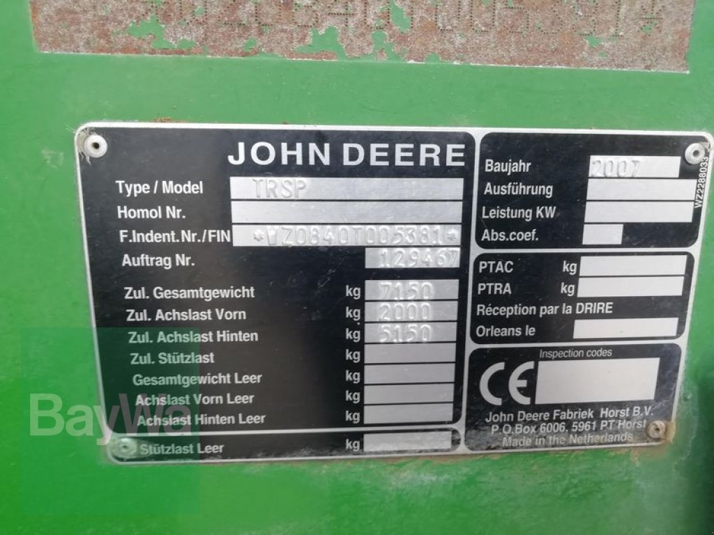 Anhängespritze des Typs John Deere 840 TF, Gebrauchtmaschine in Obertraubling (Bild 9)