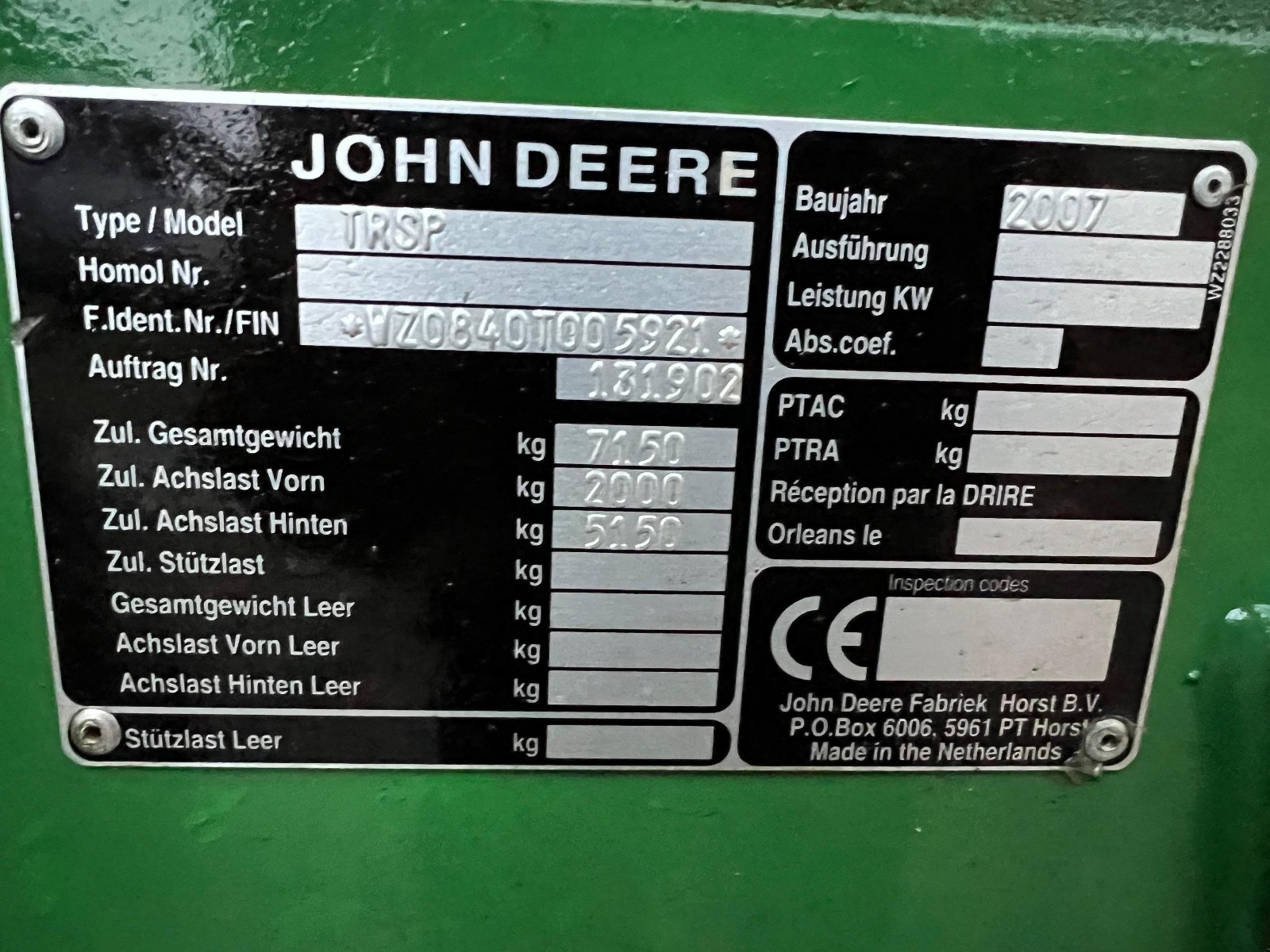 Anhängespritze typu John Deere 840 TF, Gebrauchtmaschine v köditz (Obrázek 3)